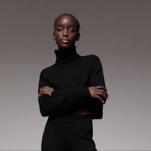 Zara black turtleneck long sleeve- Cropped